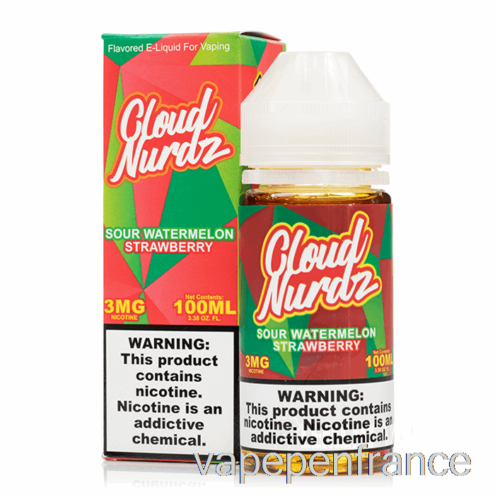 Fraise Pastèque Aigre - Cloud Nurdz - Stylo Vape 100 Ml 6 Mg